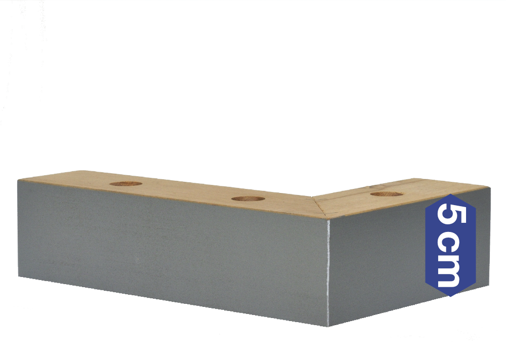 Holz L-Form silberfarben