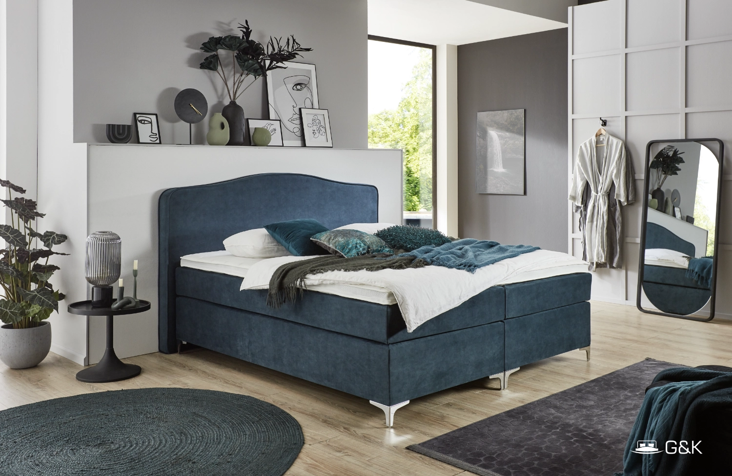 Boxspringbett Alisha blau