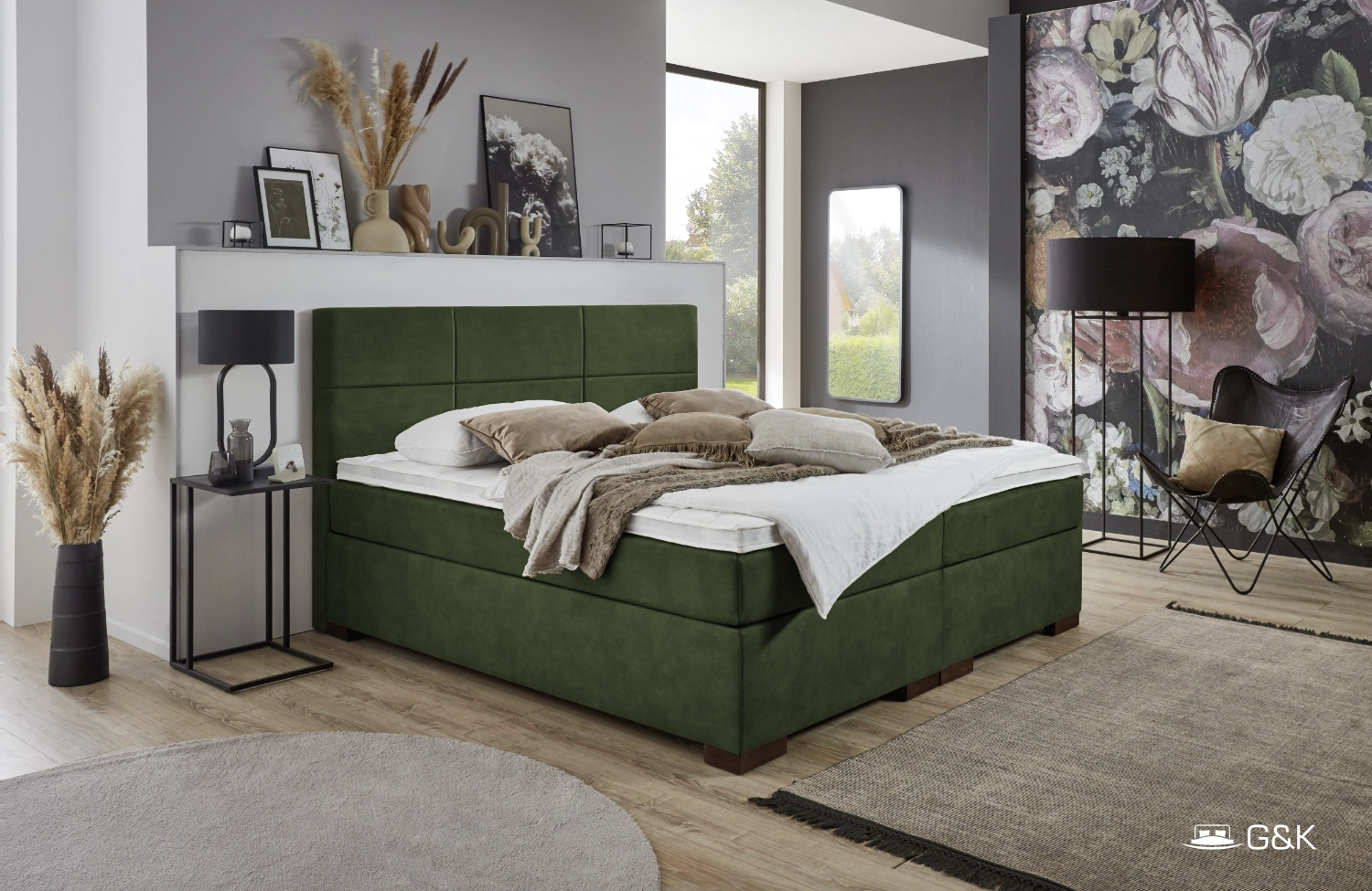 Boxspringbett Mila grün